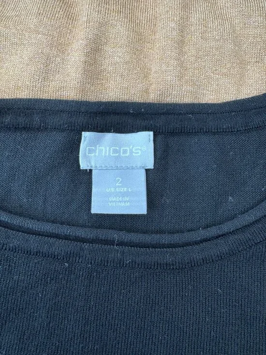 Chico's Women's Asymmetrical Block Sweater Size 2 Flowy - Picture 3 of 6